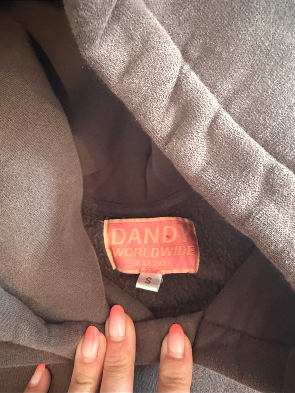 DANDY Worldwide women’s Hooded Pullover Sweatshirt - Brown - size S - Picture 3 of 3